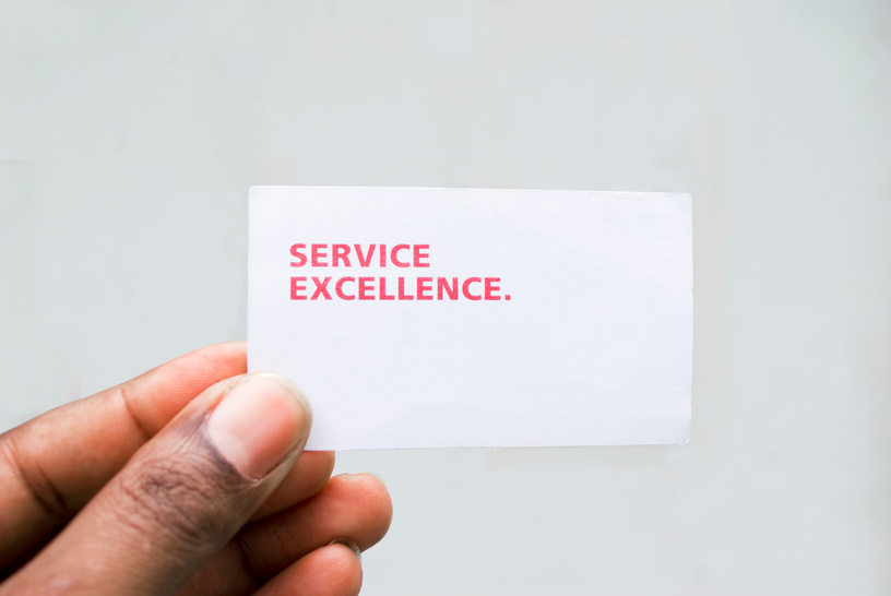 service excellence businesss card concept