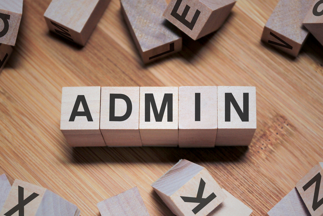 Admin Word In Wooden Cube